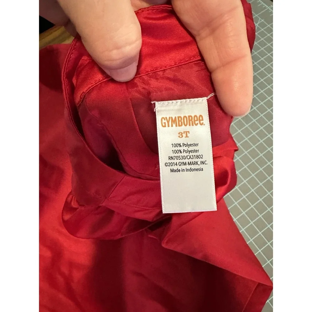 Gymboree Girls 3T Red Satin Jeweled Holiday Valentines Day Bubble Hem Dress